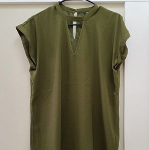 Express Olive Green short sleeve blouse, size Large
